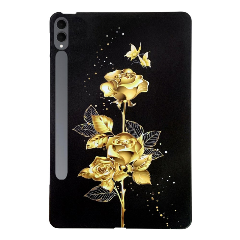 Samsung Galaxy Tab S11 Ultra Case Gold Butterflies and Roses
