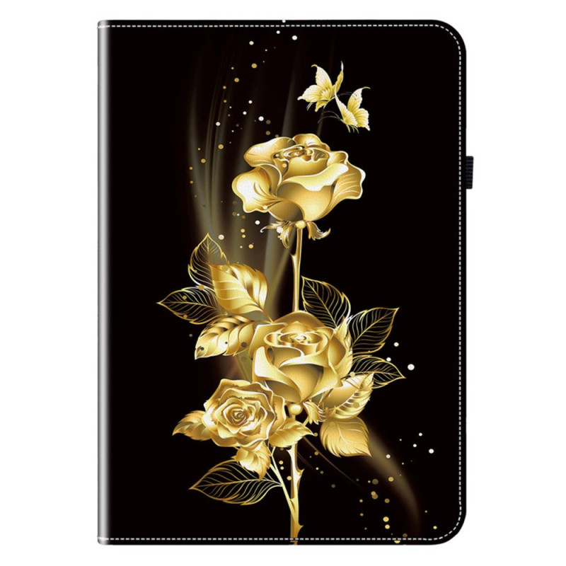 Samsung Galaxy Tab S11 Gold Butterflies and Roses Case