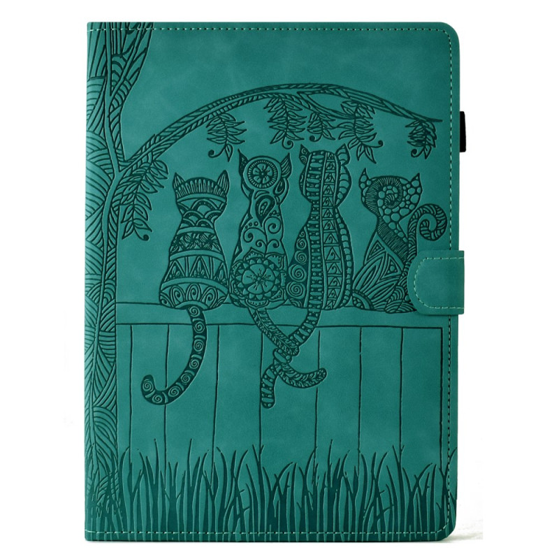 Samsung Galaxy Tab S11 Case Suede Effect Cats Scene