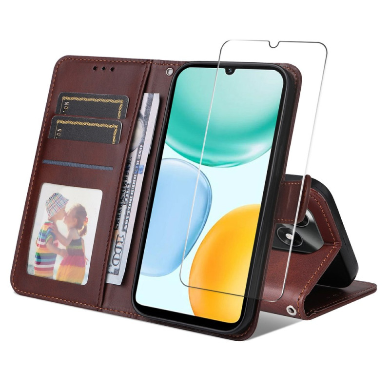 Honor X5c Plus Leatherette Case with Screen Protector