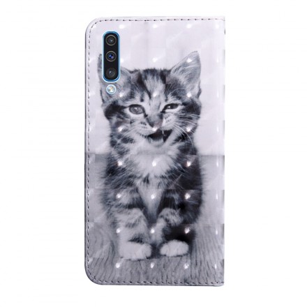 Case Samsung Galaxy A50 Cat Black and White