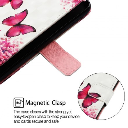 Case Samsung Galaxy A50 Red Butterflies