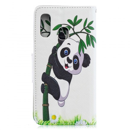 Case Samsung Galaxy A40 Panda On Bamboo