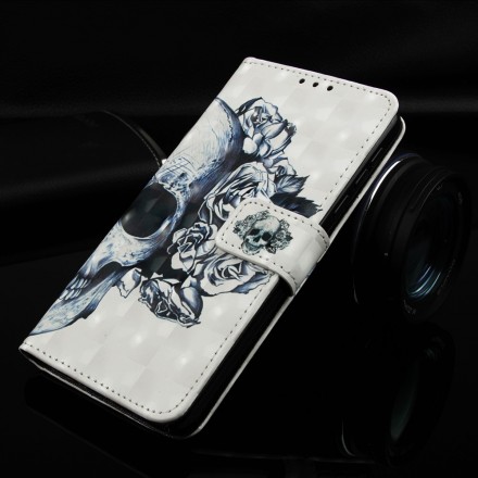 Samsung Galaxy A40 Flowered Skull Case