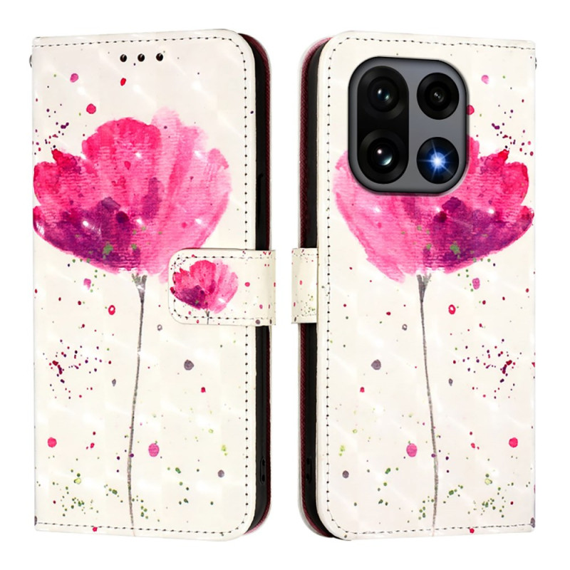 Étui Portefeuille à Rabat avec Support pour OnePlus 15 5G - Motif Floral