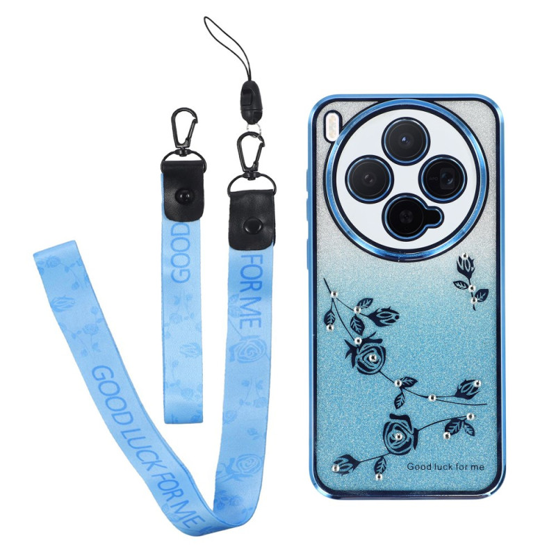 Vivo X300 Flower and Strass Strap Case