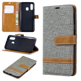 Samsung Galaxy A40 Fabric and Leather Effect Case with Strap
