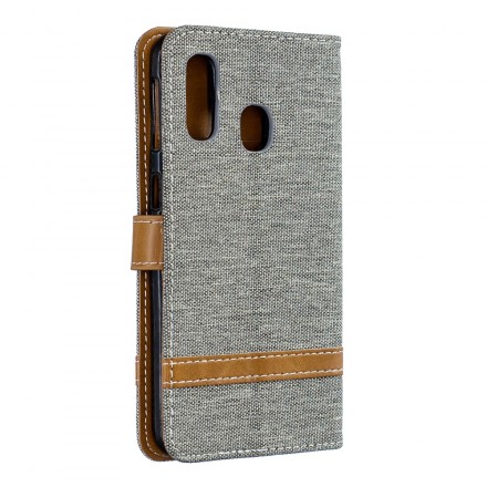 Samsung Galaxy A40 Fabric and Leather Effect Case with Strap Samsung Galaxy A40 Fabric and Leather Effect Case with Strap
