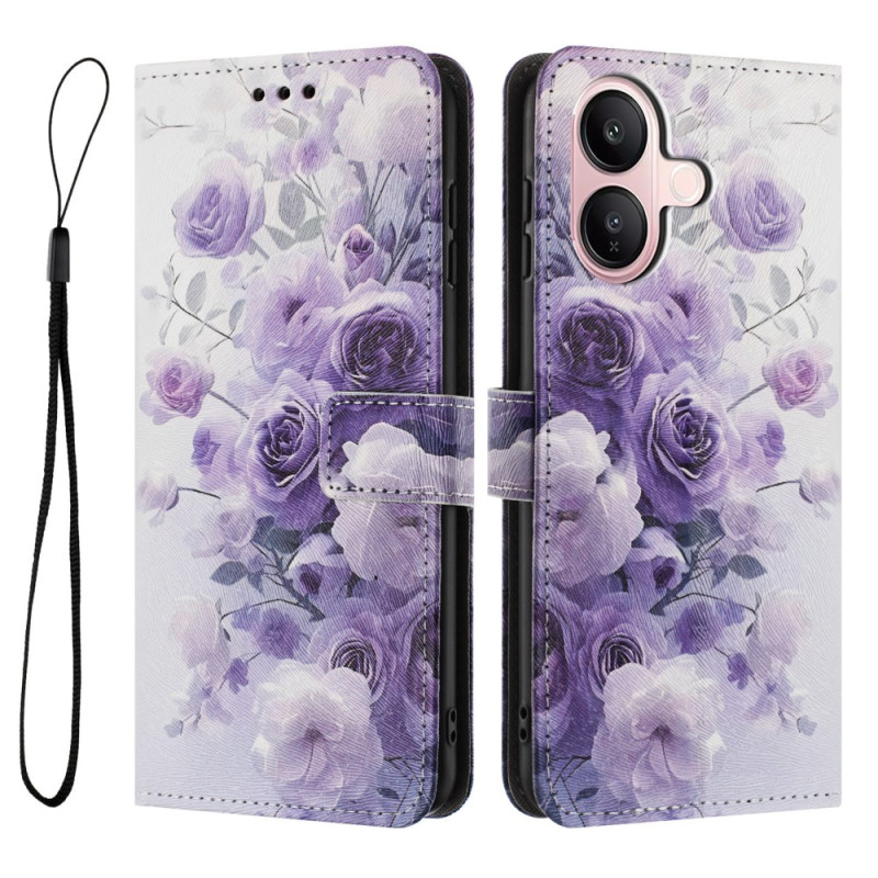 Housse Vivo V60 Lite Roses Violettes