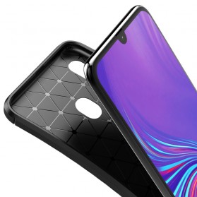 Case Samsung Galaxy A40 Flexible Texture Carbon Fiber