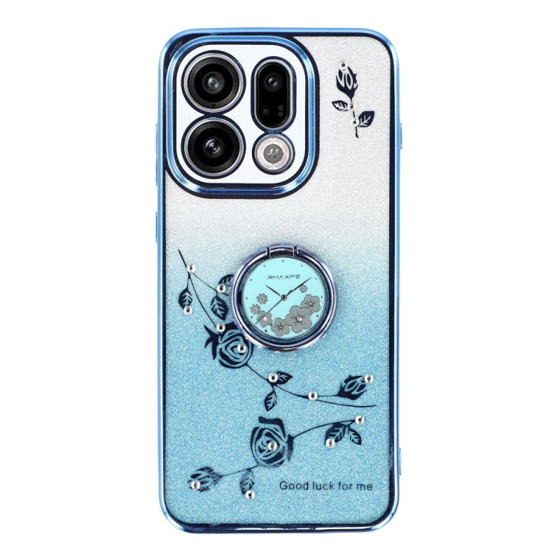 Oppo Find X9 5G Case Flower and Strass Support Ring KADEM