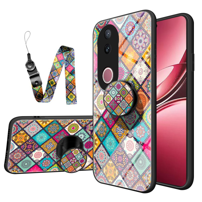 Case Vivo V50 5G Support and Lanyard Patchwork
