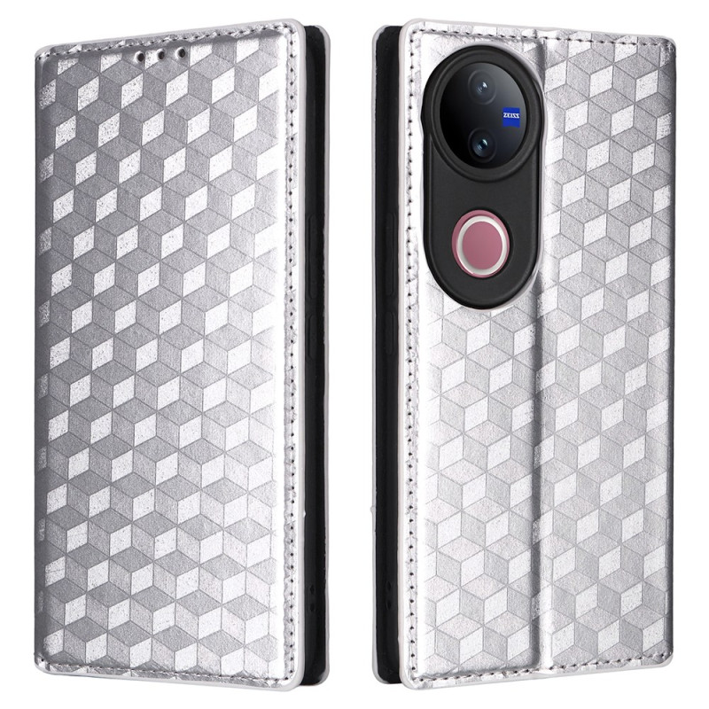 Vivo V50 5G Flip Cover with Rhombus Print