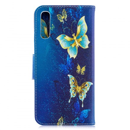 Samsung Galaxy A70 Gold Butterfly Case
