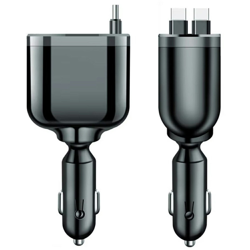 5-in-1 Dual LED Retractable Cable Car Charger