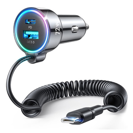 72W 3-in-1 Car Charger...