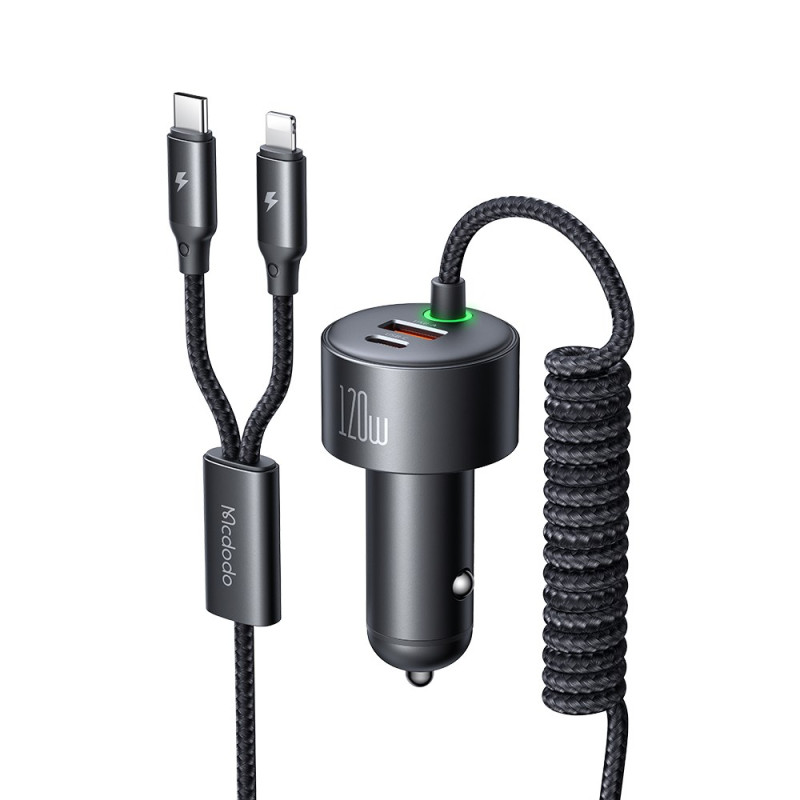 120W Dual USB-C/Lightning Car Charger MCDODO