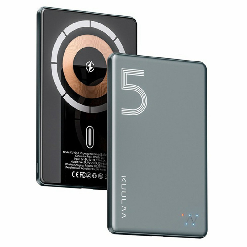 Magnetic External Battery 5000mAh Cordless 15W Ultra-Fine KUULAA