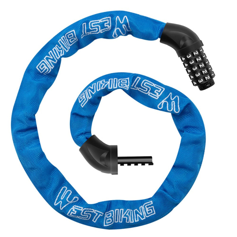 WEST BIKING 5-Digit Combination Bike Lock Chain