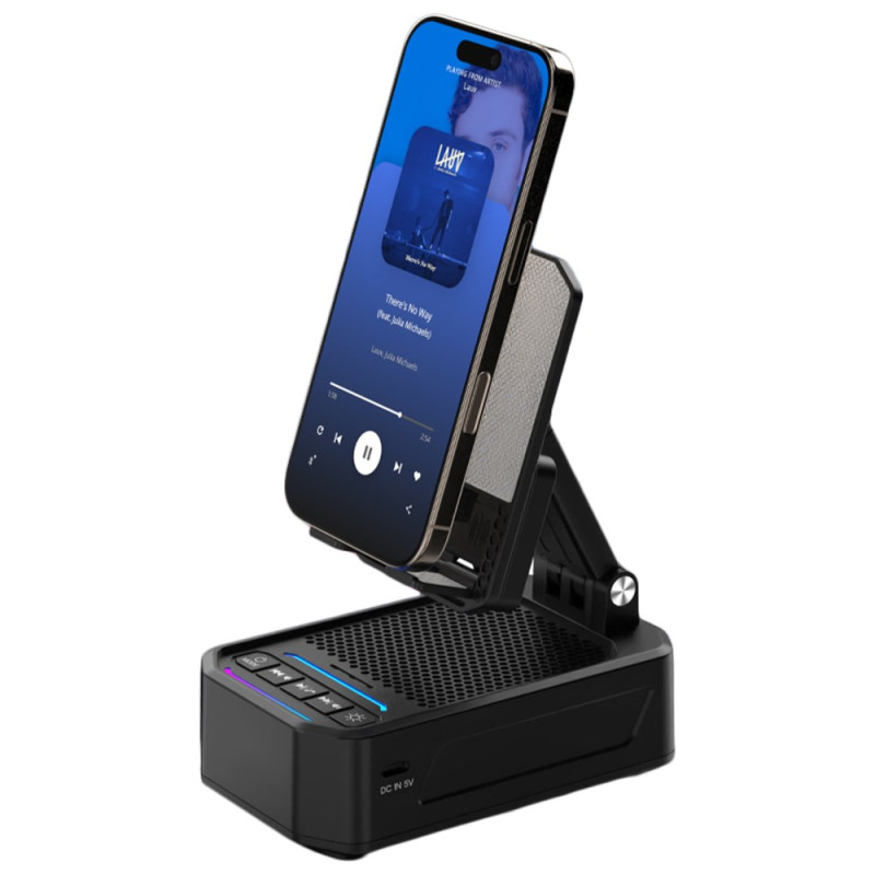 Bluetooth Speaker and Foldable Phone Holder (External Battery)