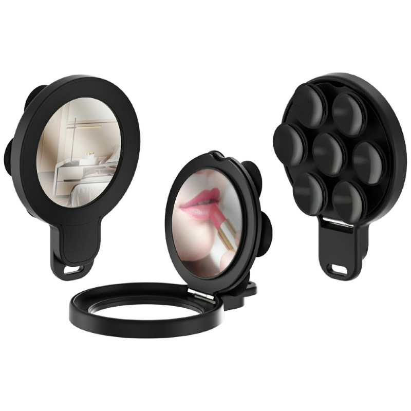 MagSafe Compatible Suction Cup Holder with Integrated Mirror