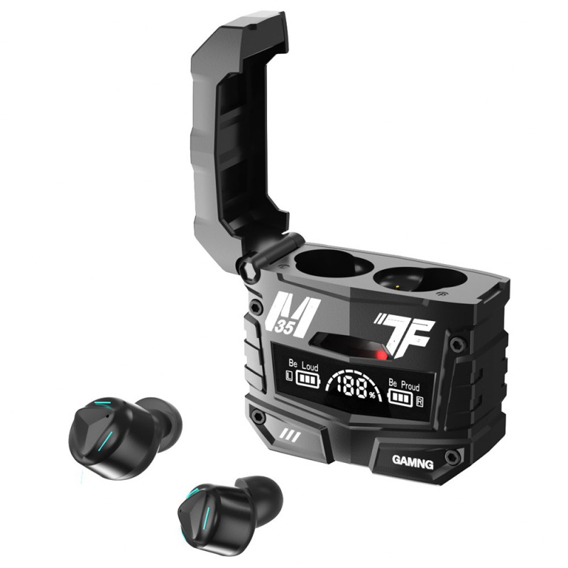 Wireless Bluetooth Headset with Digital Display and Charging Case