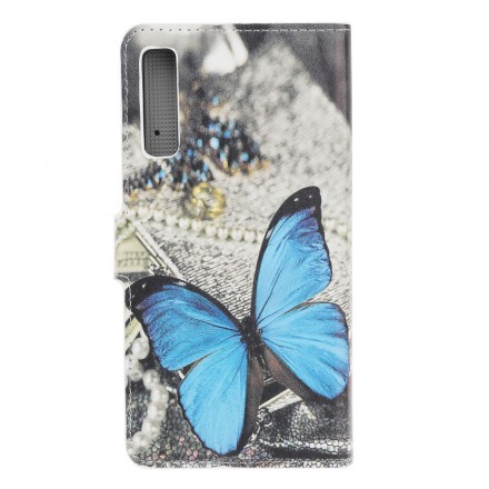 Cover Samsung Galaxy A70 Papillon Bleu