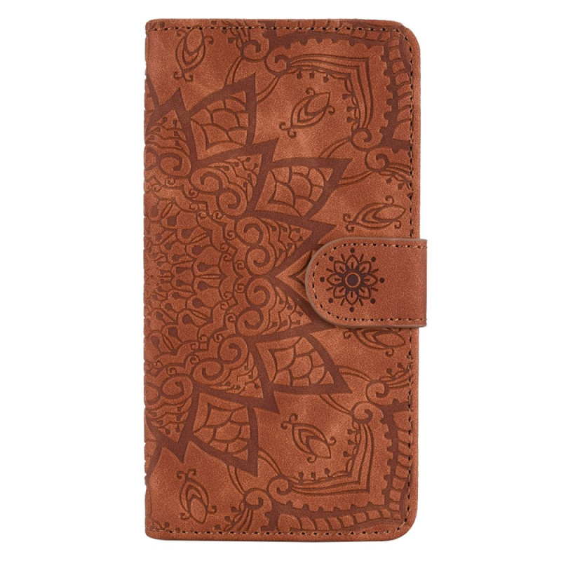 Cover Case iPhone 13 Mini Suede Effect Floral Pattern