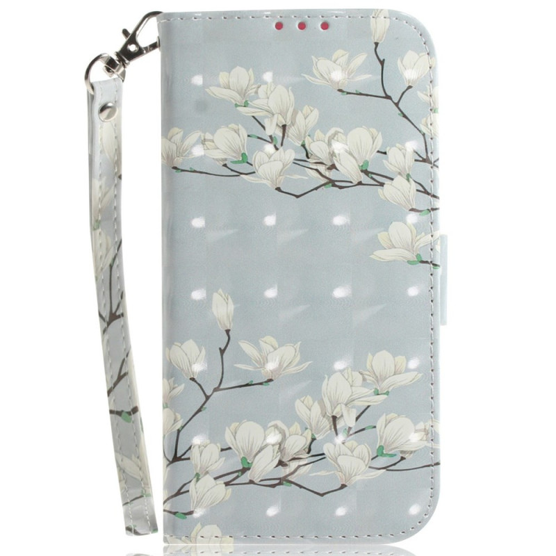 Xiaomi Redmi Note 15 5G White Magnolias Strap Case