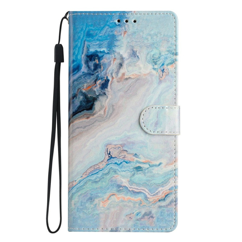 Blue Marble Flap Wallet Case for Xiaomi Redmi Note 15 5G with Stand and Strap