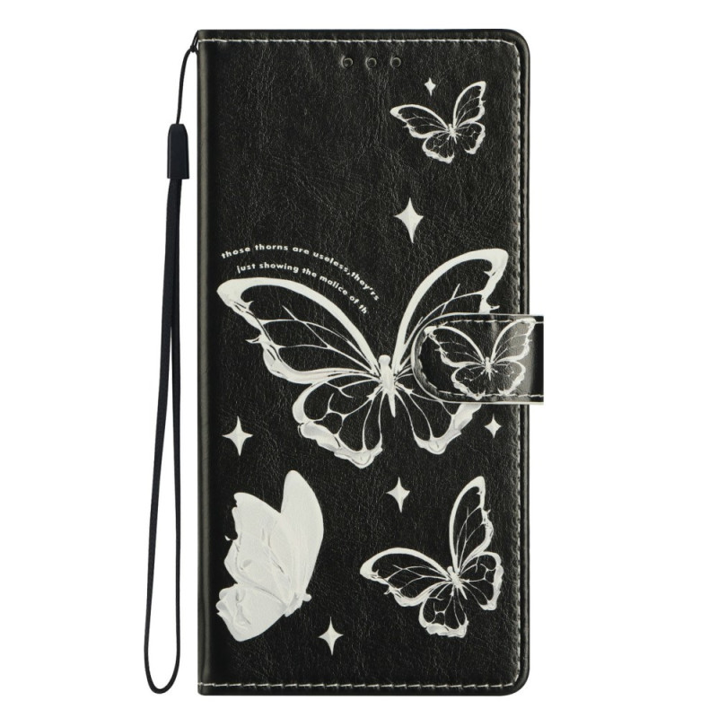 Xiaomi Redmi Note 15 Pro Plus 5G Case Black and White Butterflies