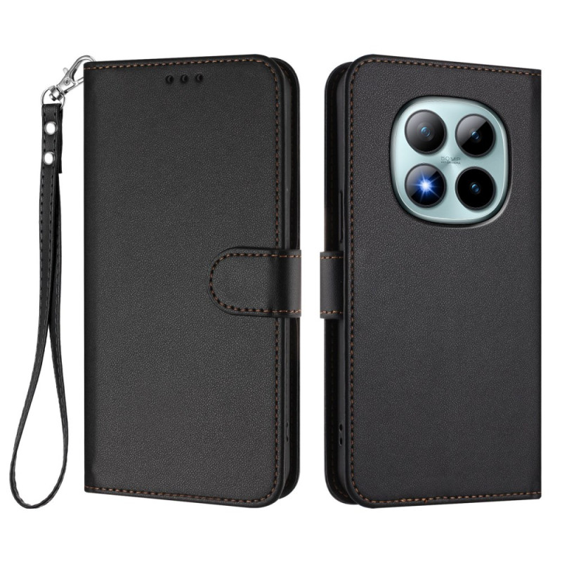 Xiaomi Redmi Note 15 Pro Plus 5G Plain Leather Case with Strap