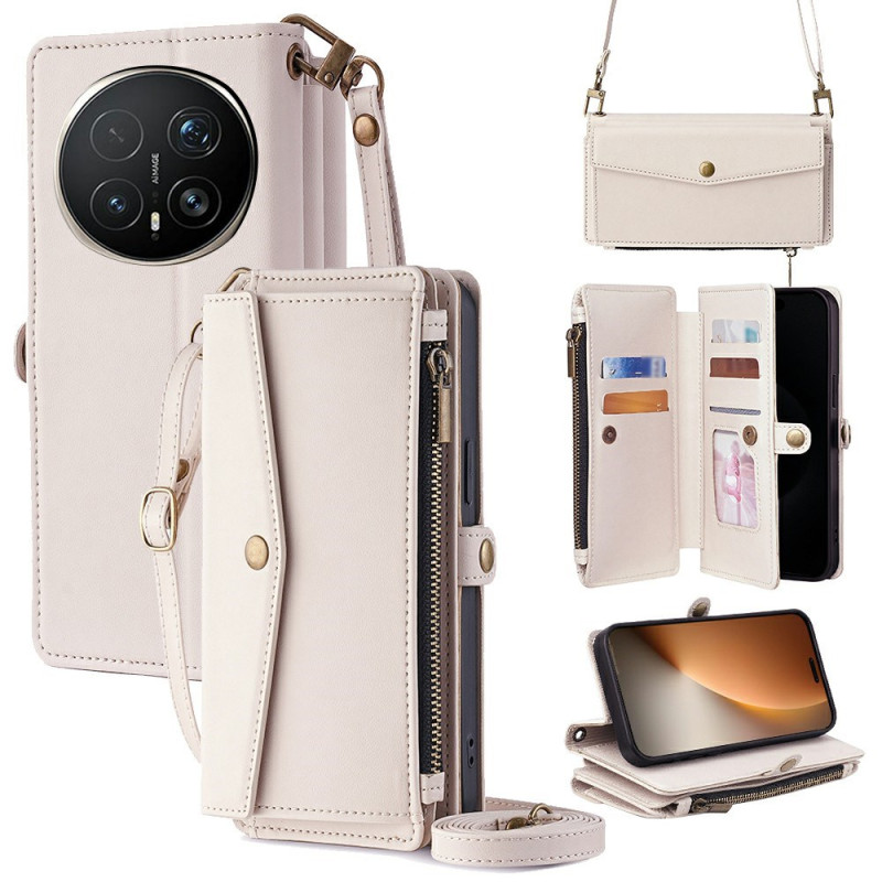 Honor Magic 8 Pro Wallet Case with Shoulder Strap