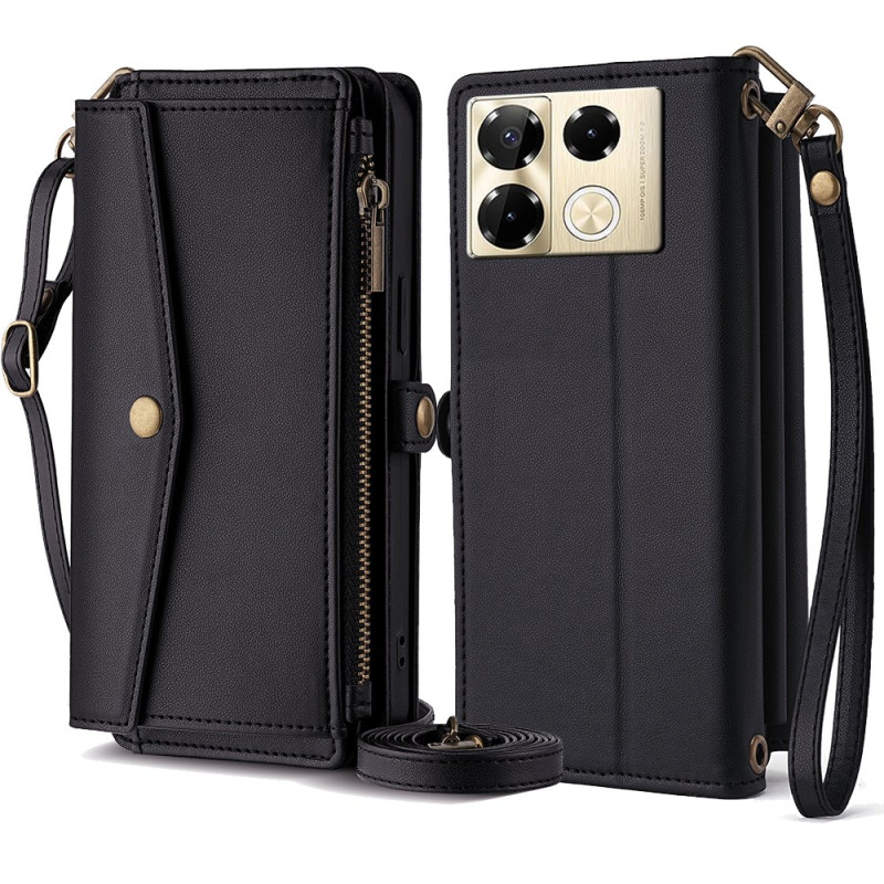 Infinix Note 40 Pro 4G case with zip pocket and 2 straps