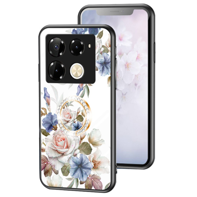 Infinix Note 40 Pro 4G Floral Tempered Glass Case
