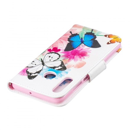 Cover Huawei P30 Lite Painted Butterflies and Flowers