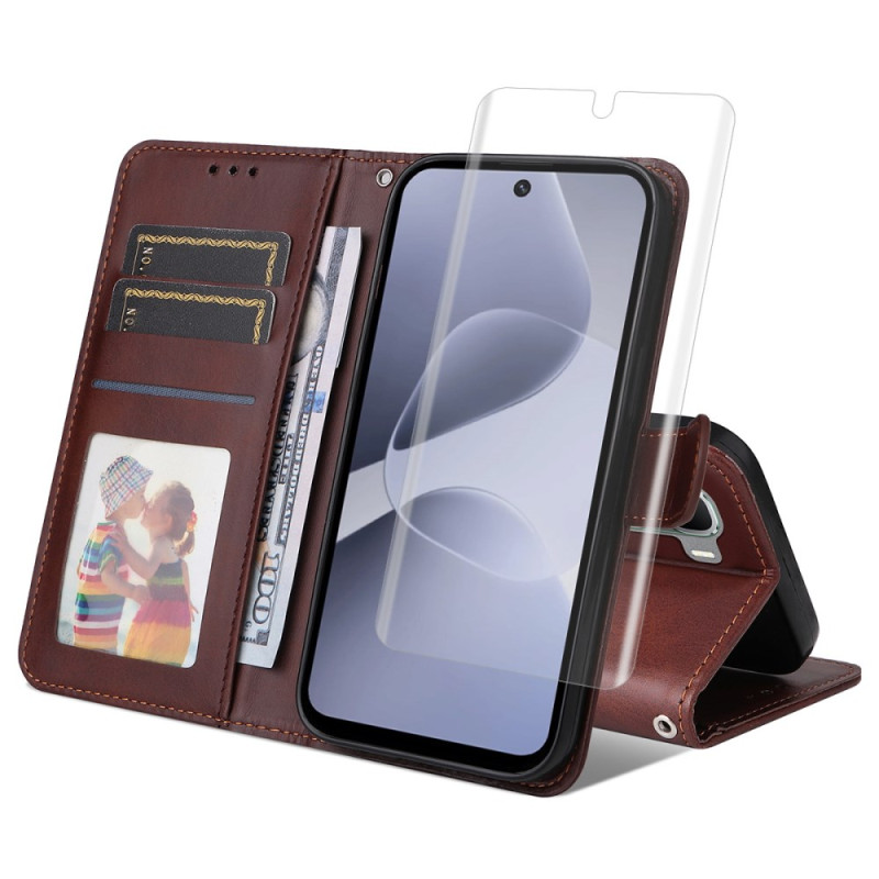 Infinix Hot 60 Pro 4G Leatherette Case with Screen Protector