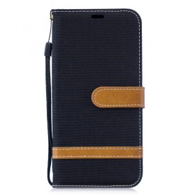 Huawei P30 Lite Fabric and Leather effect case with strap