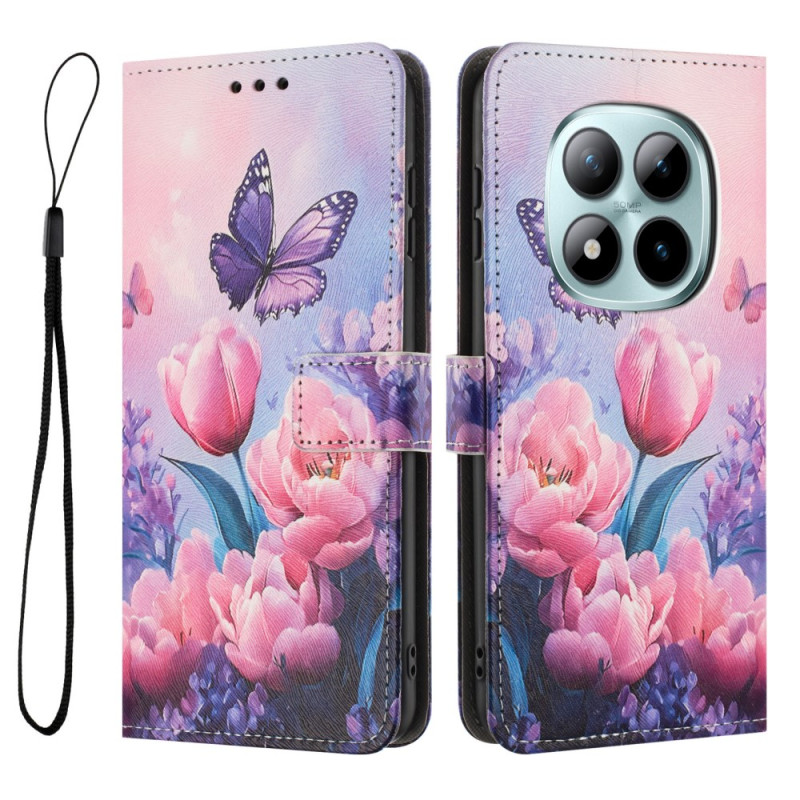 Xiaomi Redmi Note 15 Pro 4G Case Butterfly and Pink Flowers Design