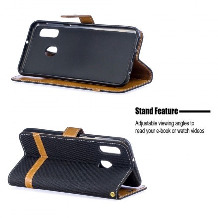 Samsung Galaxy A20e Fabric and Leather Effect Case with Strap