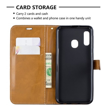 Samsung Galaxy A20e Fabric and Leather Effect Case with Strap