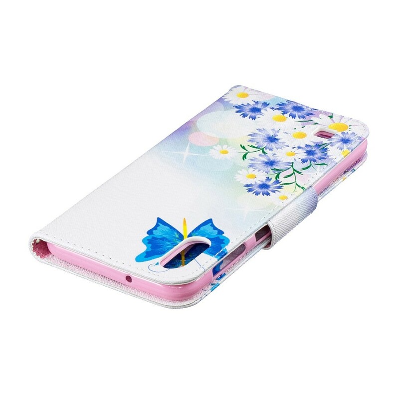 Samsung Galaxy A10 Case Painted Butterflies and Flowers