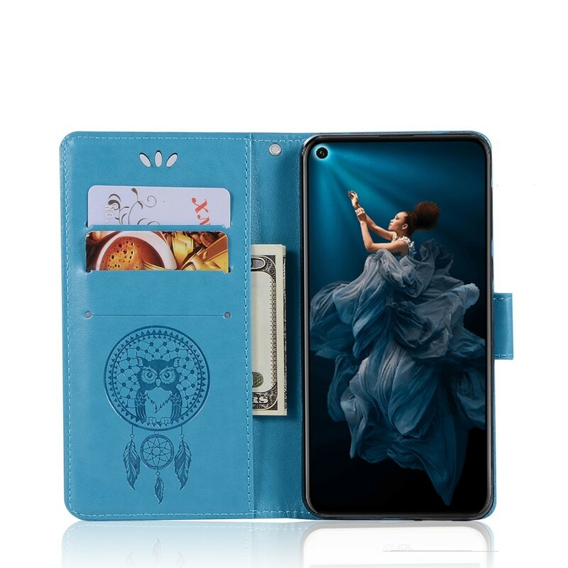 Honor 20 leather effect case Attrape Rêves Hibou