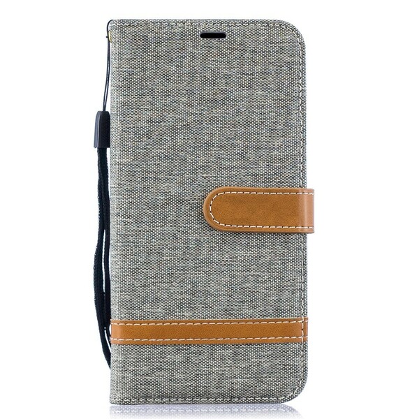 Samsung Galaxy A10 Fabric and Leather Effect Case with Strap