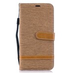 Samsung Galaxy A10 Fabric and Leather Effect Case with Strap