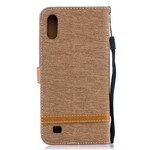 Samsung Galaxy A10 Fabric and Leather Effect Case with Strap