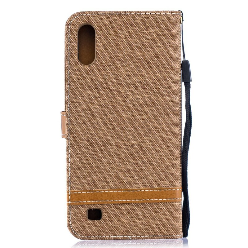 Samsung Galaxy A10 Fabric and Leather Effect Case with Strap