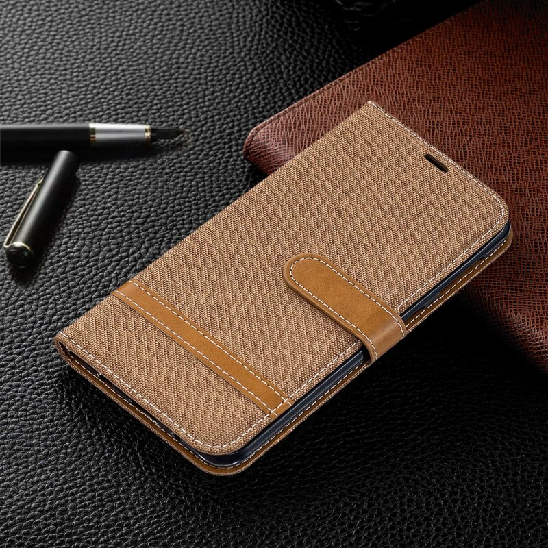 Samsung Galaxy A10 Fabric and Leather Effect Case with Strap