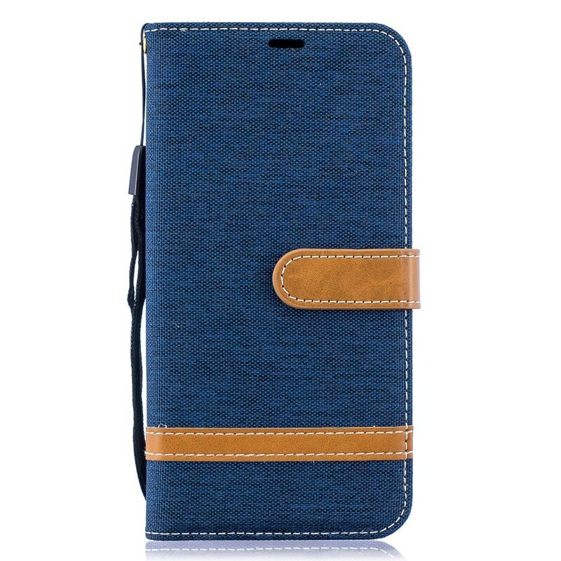 Samsung Galaxy A10 Fabric and Leather Effect Case with Strap