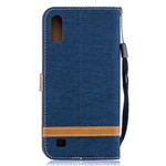 Samsung Galaxy A10 Fabric and Leather Effect Case with Strap